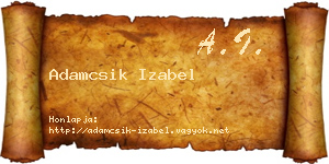 Adamcsik Izabel névjegykártya